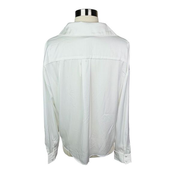 Hutch x Anthropologie Robbie Tie Front Button Down Top - Size Medium - White - Picture 4 of 5